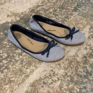 So Striped Navy and White Ballet Flats